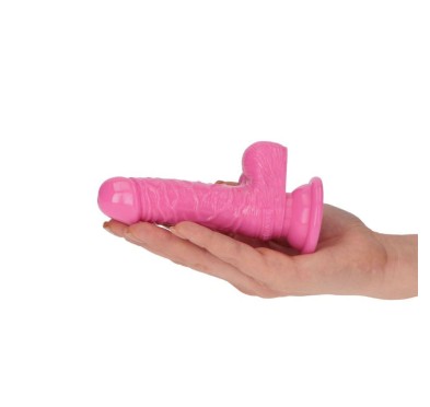 Różowe żylaste dildo gumowe z przyssawką 10,5 cm Różowe żylaste dildo gumowe z przyssawką 10,5 cm