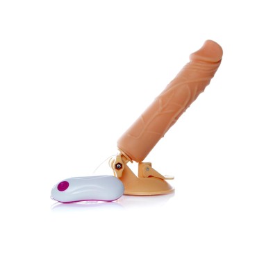 Dildo z przyssawką pilotem penis realistyczny 24cm