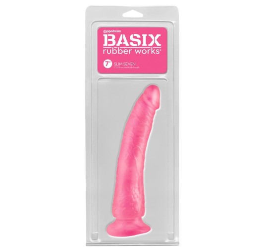 Różowe silikonowe żylaste dildo przyssawka 17,5cm