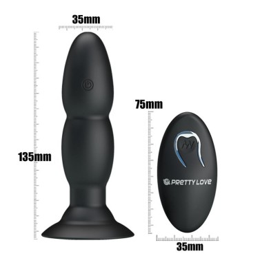 Wibrujący korek analny z przyssawką pilotem 14cm Wibrujący korek analny z przyssawką pilotem 14cm