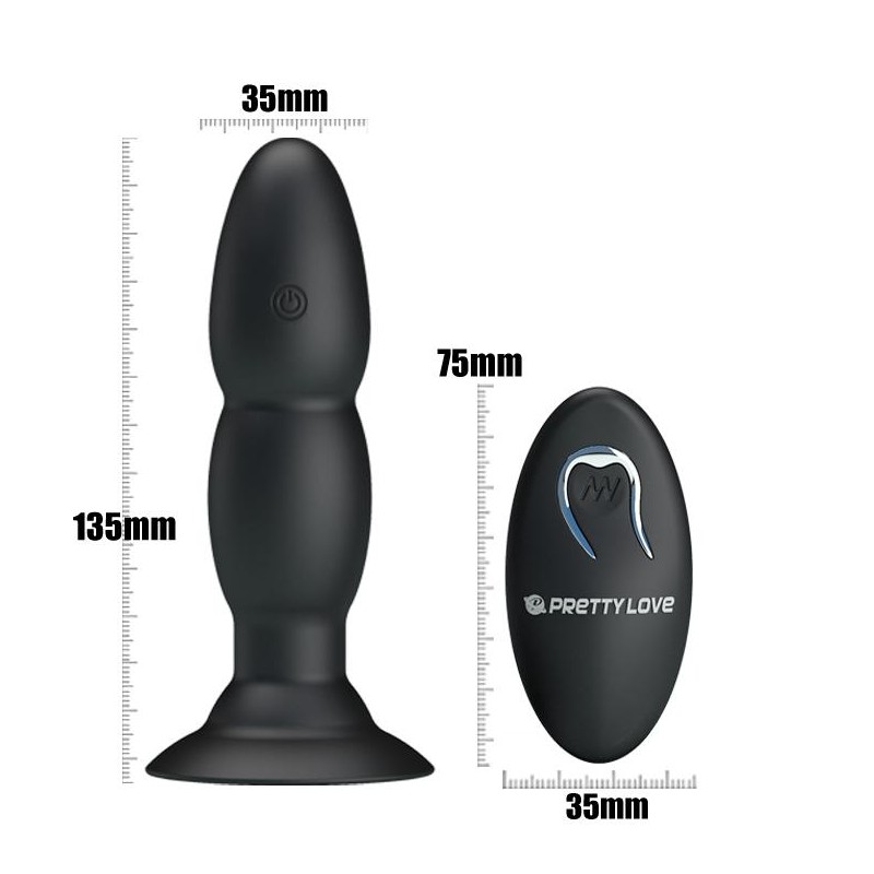 Wibrujący korek analny z przyssawką pilotem 14cm Wibrujący korek analny z przyssawką pilotem 14cm