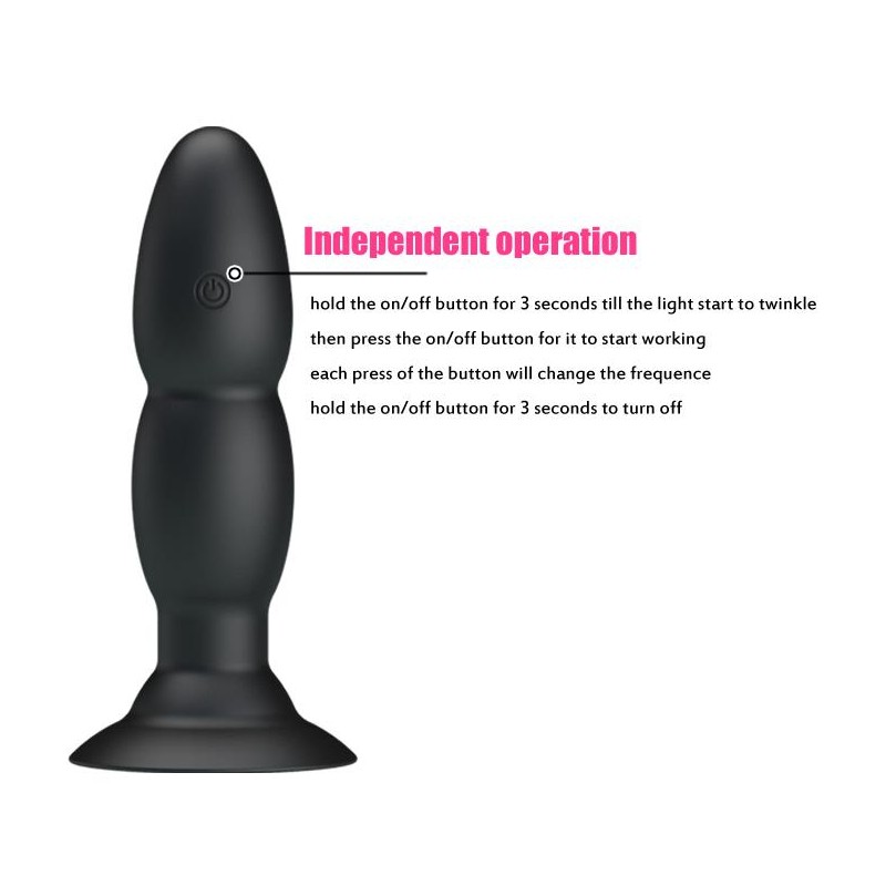 Wibrujący korek analny z przyssawką pilotem 14cm Wibrujący korek analny z przyssawką pilotem 14cm