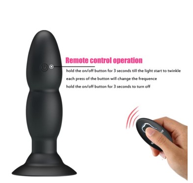 Wibrujący korek analny z przyssawką pilotem 14cm Wibrujący korek analny z przyssawką pilotem 14cm
