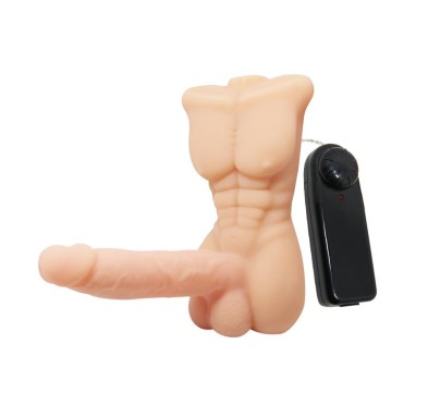 Wibrujące dildo męski tors penis członek 13cm Wibrujące dildo męski tors penis członek 13cm
