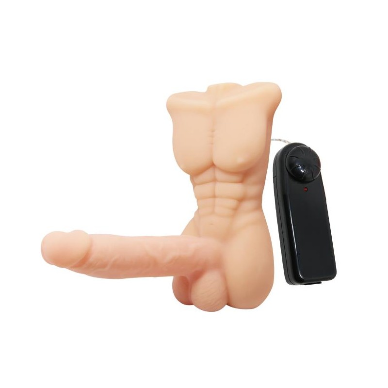 Wibrujące dildo męski tors penis członek 13cm Wibrujące dildo męski tors penis członek 13cm