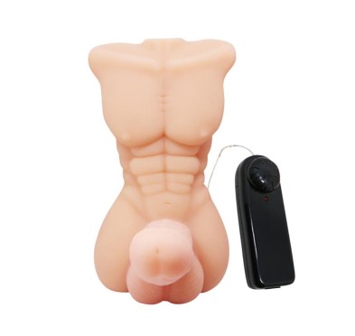 Wibrujące dildo męski tors penis członek 13cm Wibrujące dildo męski tors penis członek 13cm