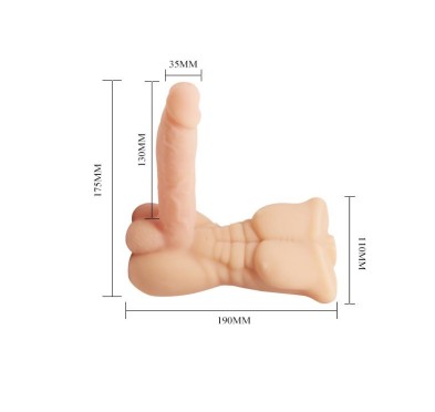 Wibrujące dildo męski tors penis członek 13cm Wibrujące dildo męski tors penis członek 13cm