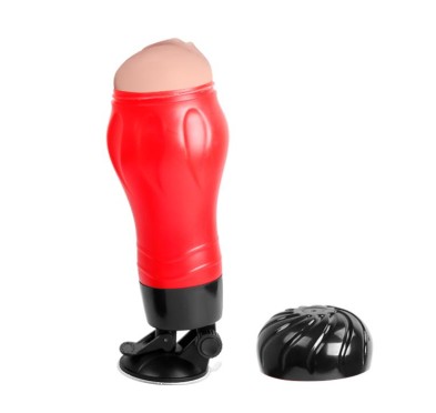 Wibrująca sztuczna pochwa masturbator z przyssawką Wibrująca sztuczna pochwa masturbator z przyssawką