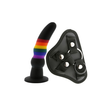 Strap-on na szelkach z silikonowym dildo