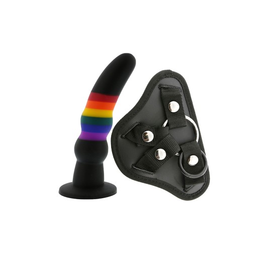 Strap-on na szelkach z silikonowym dildo