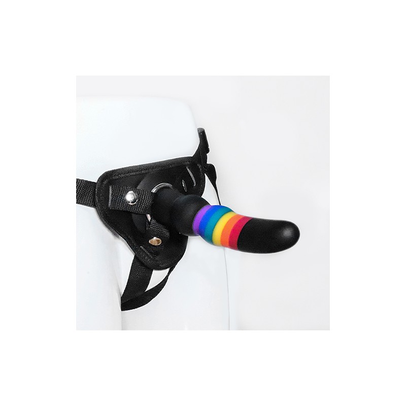 Strap-on na szelkach z silikonowym dildo