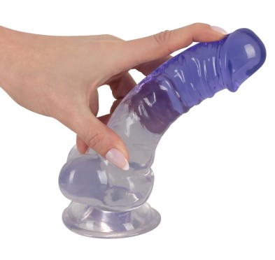 Transparentny penis żylasty z przyssawką 19,5 cm