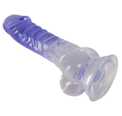 Transparentny penis żylasty z przyssawką 19,5 cm