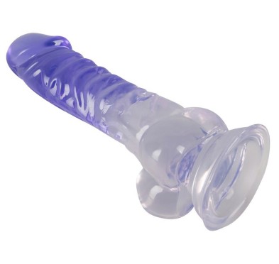Transparentny penis żylasty z przyssawką 19,5 cm