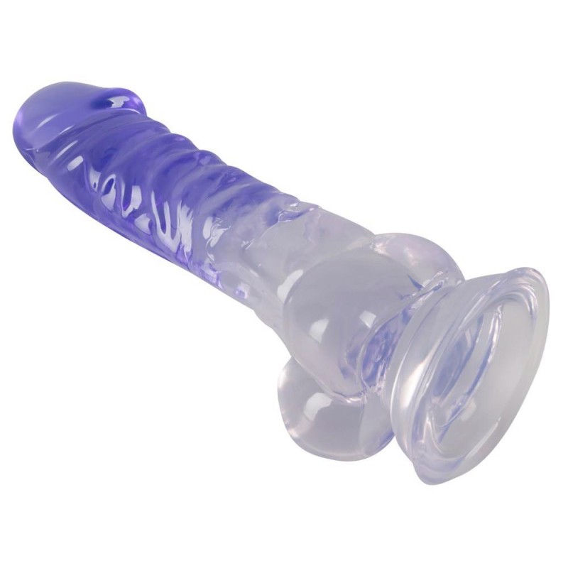 Transparentny penis żylasty z przyssawką 19,5 cm