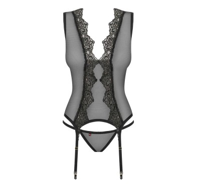 Gorset stringi komplet sex bielizna meshlove l/xl Gorset stringi komplet sex bielizna meshlove l/xl