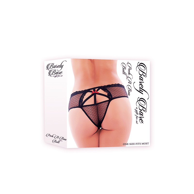 BARELY BARE PEEK A BOO BUTT BLACK