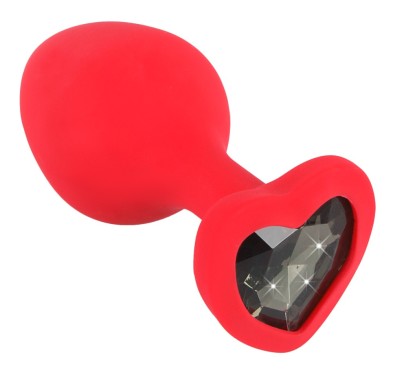 Ozdobny korek analny silikonowy plug z sercem 7cm Ozdobny korek analny silikonowy plug z sercem 7cm