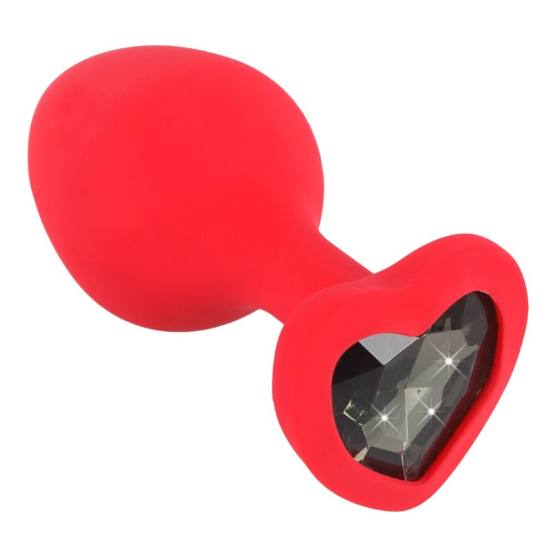 Ozdobny korek analny silikonowy plug z sercem 7cm Ozdobny korek analny silikonowy plug z sercem 7cm