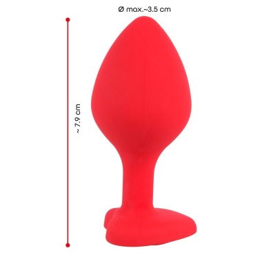 Ozdobny korek analny silikonowy plug z sercem 7cm Ozdobny korek analny silikonowy plug z sercem 7cm