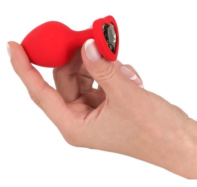 Ozdobny korek analny silikonowy plug z sercem 7cm Ozdobny korek analny silikonowy plug z sercem 7cm