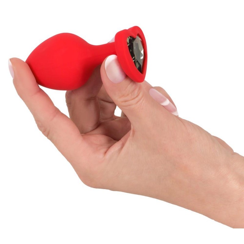 Ozdobny korek analny silikonowy plug z sercem 7cm Ozdobny korek analny silikonowy plug z sercem 7cm