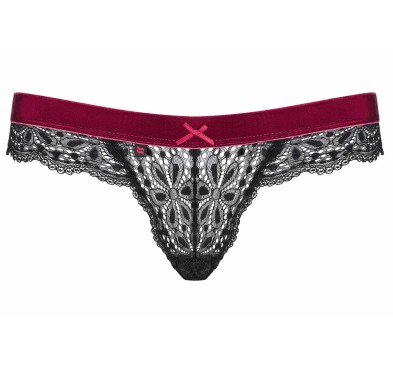 Koronkowe stringi majtki czarne bordo rossita l/xl Koronkowe stringi majtki czarne bordo rossita l/xl