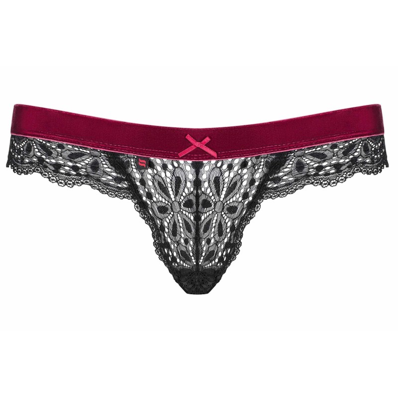 Koronkowe stringi majtki czarne bordo rossita l/xl Koronkowe stringi majtki czarne bordo rossita l/xl