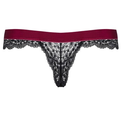 Koronkowe stringi majtki czarne bordo rossita l/xl Koronkowe stringi majtki czarne bordo rossita l/xl