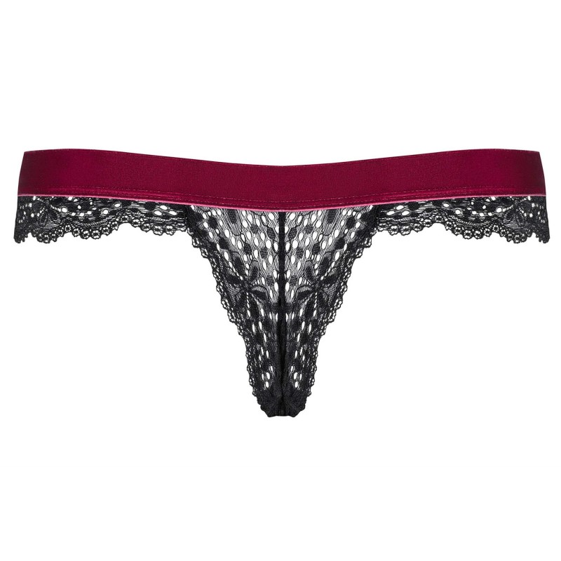Koronkowe stringi majtki czarne bordo rossita l/xl Koronkowe stringi majtki czarne bordo rossita l/xl