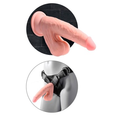 Realistyczne żylaste dildo z wielkimi jądrami 15cm