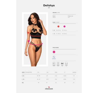Sex komplet półgorset stringi choker delishya l/xl Sex komplet półgorset stringi choker delishya l/xl