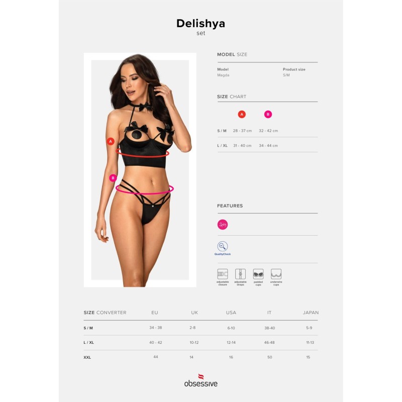 Sex komplet półgorset stringi choker delishya l/xl Sex komplet półgorset stringi choker delishya l/xl
