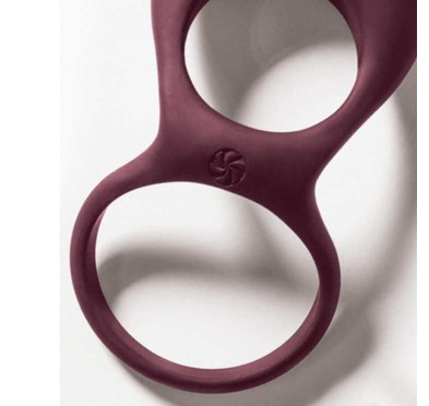 Pierścień- Vibrating Double Cockring Daydream Wine Red