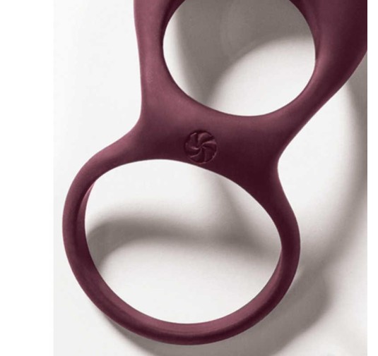 Pierścień- Vibrating Double Cockring Daydream Wine Red