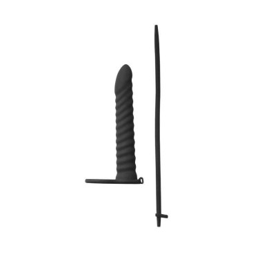 Czarne dildo pierścień do podwójnej penetracji