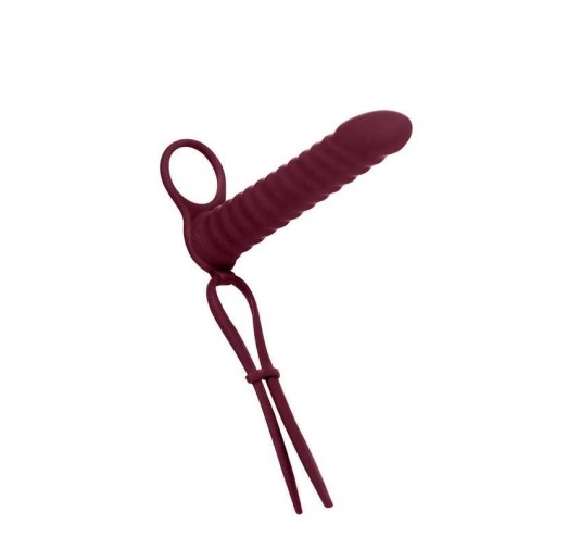 Dildo z pierścieniem do podwójnej penetracji 16 cm