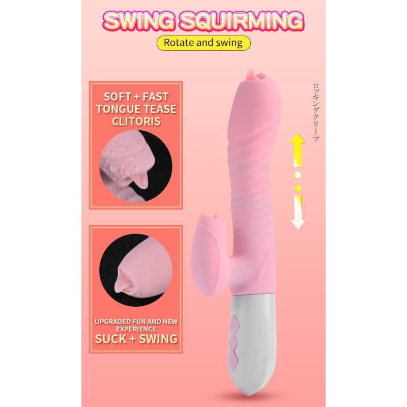 Wibrator króliczek masażer posuw podgrzewany 22cm Wibrator króliczek masażer posuw podgrzewany 22cm