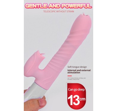 Wibrator króliczek masażer posuw podgrzewany 22cm Wibrator króliczek masażer posuw podgrzewany 22cm