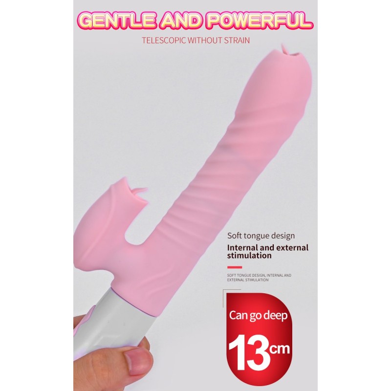 Wibrator króliczek masażer posuw podgrzewany 22cm Wibrator króliczek masażer posuw podgrzewany 22cm