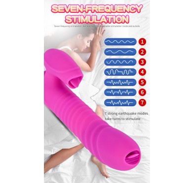 Wibrator króliczek masażer posuw podgrzewany 22cm Wibrator króliczek masażer posuw podgrzewany 22cm