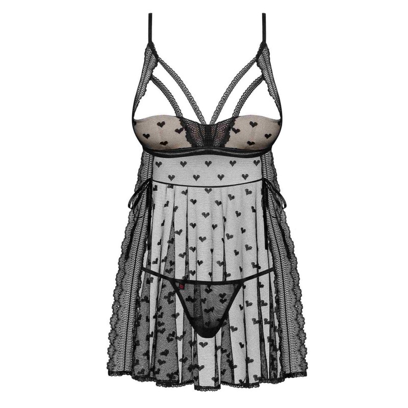 Koszulka babydoll stringi sex komplet heartia s/m Koszulka babydoll stringi sex komplet heartia s/m