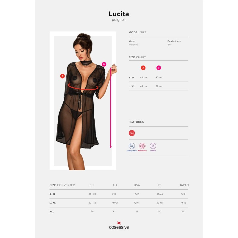 Prześwitujący peniuar sex szlafrok lucita s/m Prześwitujący peniuar sex szlafrok lucita s/m