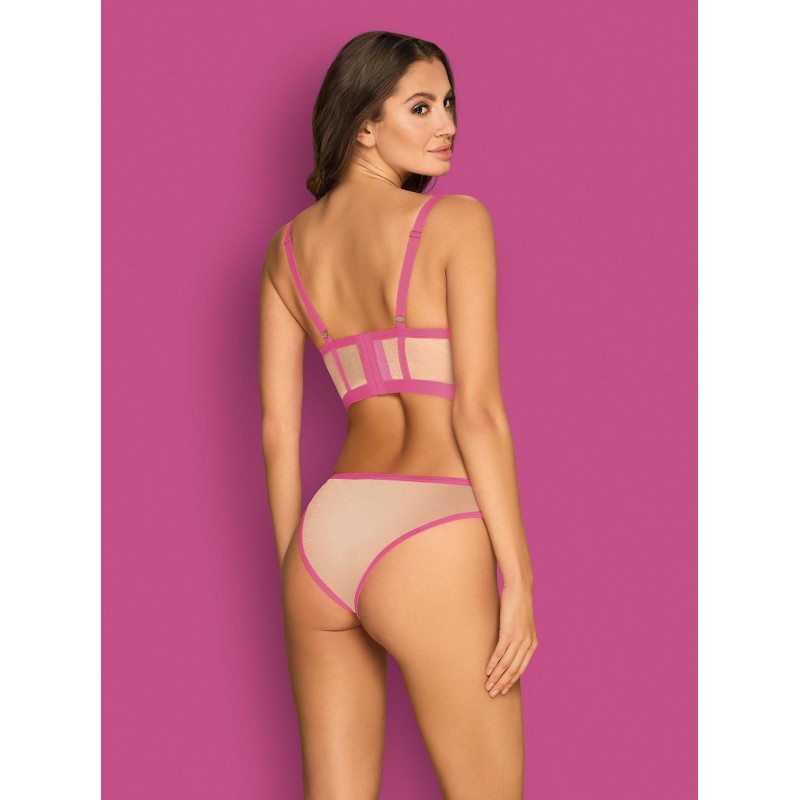 Bielizna-Nudelia top i figi różowe  S/M