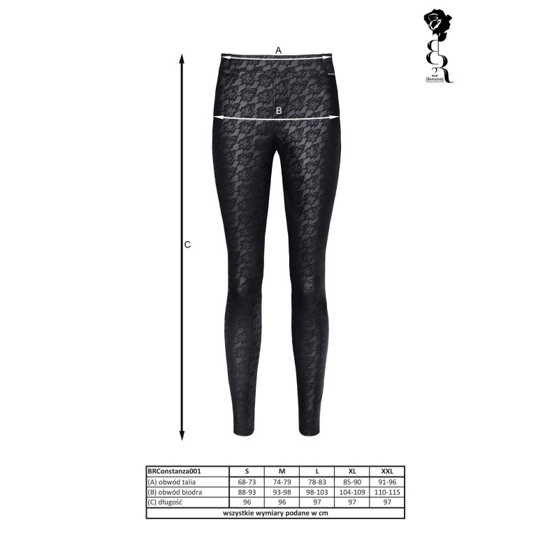 Bielizna - BRCONSTANZA001 leginsy czarne rozmiar L