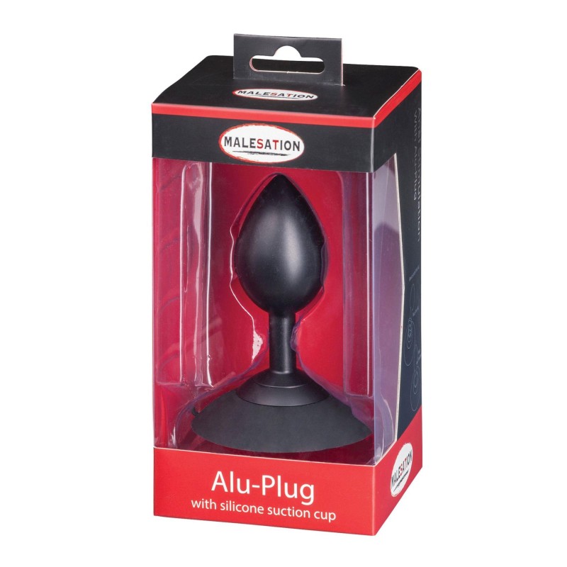 MALESATION Alu-Plug with suction cup large, black