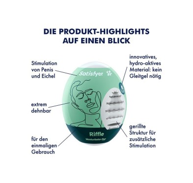 Masturbator żelowe jajeczko Satisfyer riffle sex Masturbator żelowe jajeczko Satisfyer riffle sex