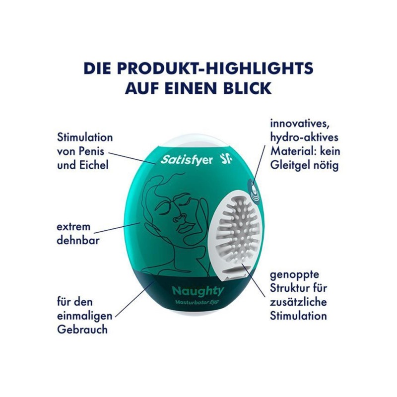 Masturbator żelowe jajeczko Satisfyer naughty sex Masturbator żelowe jajeczko Satisfyer naughty sex