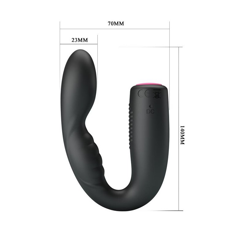 Wibrator wyginany podwójny dwustronny 12 tryb 14cm Wibrator wyginany podwójny dwustronny 12 tryb 14cm