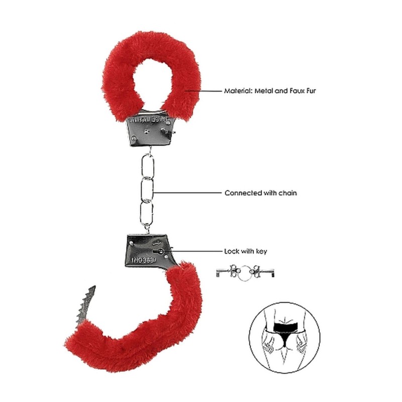 Beginner"s Handcuffs Furry - Red